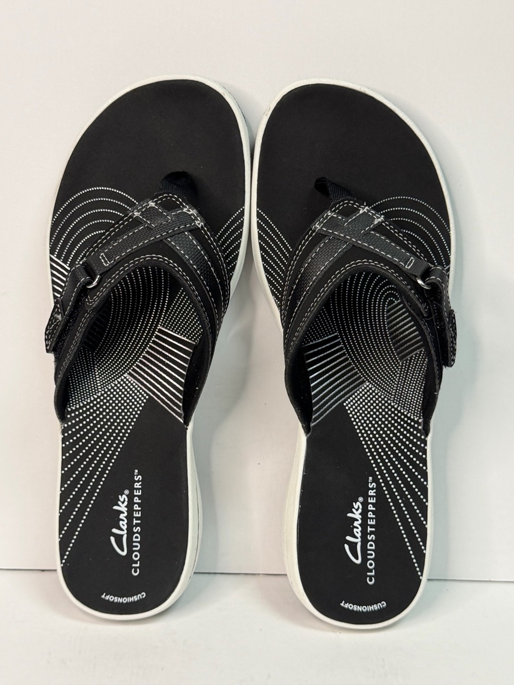 NEW Clarks Breeze Sea Black Synthetic flip-flop Size 10M in Original Box. - Picture 4 of 7